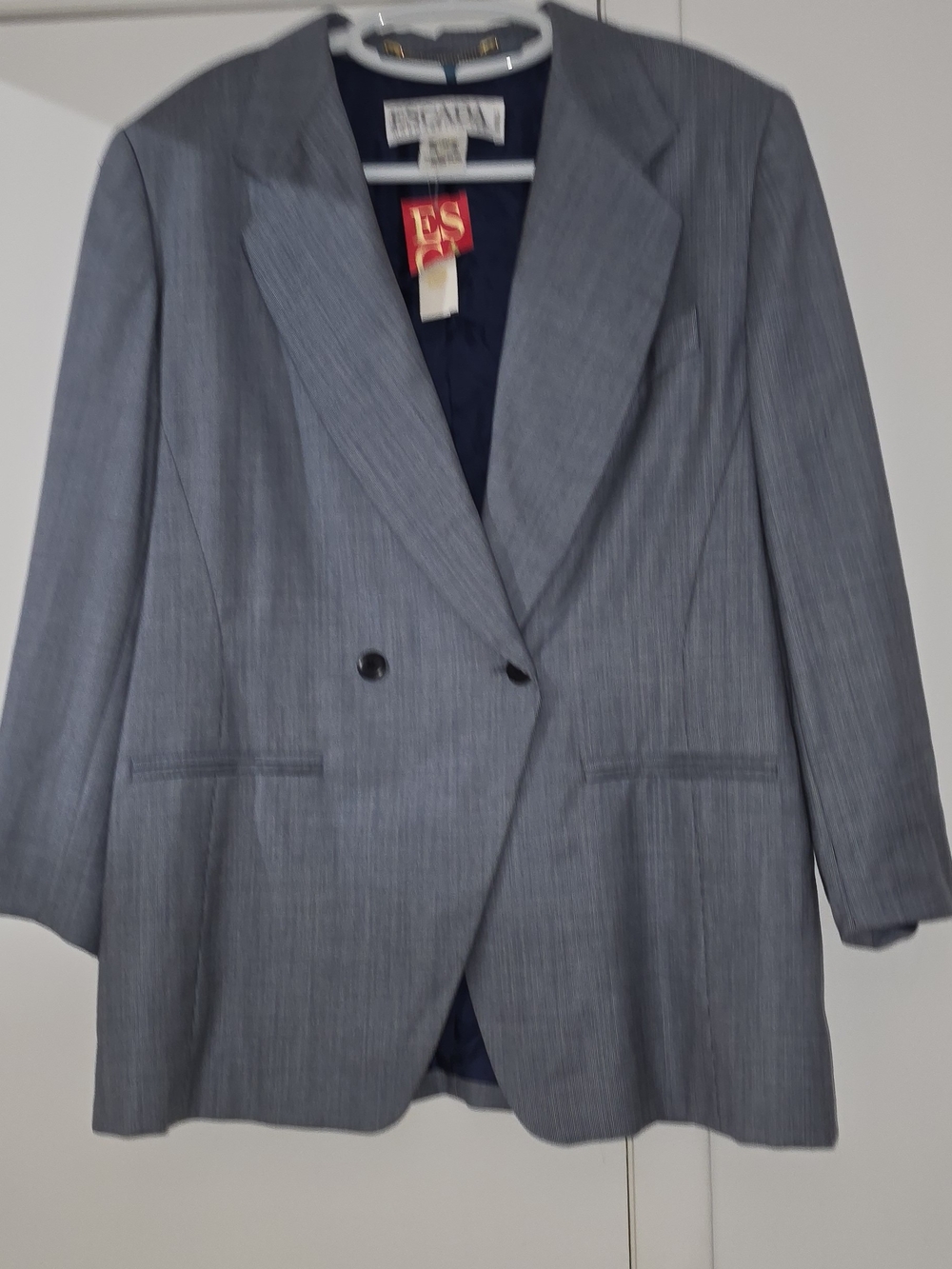 Escada Margaretha 100% Blazer Jacket blue  Plaid EU 44 nwt Msp $595